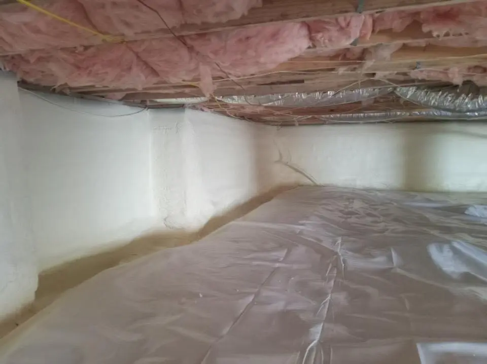 Crawl space encapsulation with closed-cell spray foam for Flat Roof Repair in Muncie